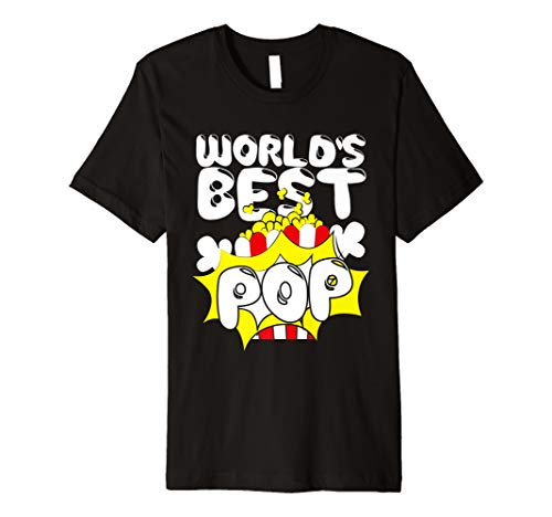 World's Best Pop Popcorn T-Shirt Movie Tee Best Dad Ever