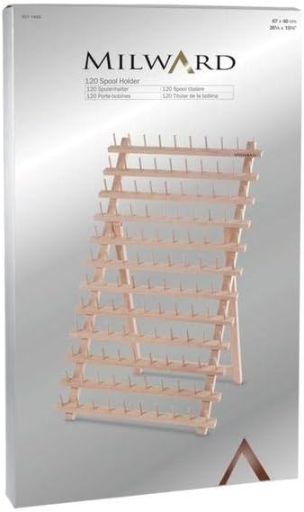 Freestanding Wooden Foldable Sewing Thread Spool Rack, 120 Spool, 67 x 40cm, Natural Wood - Image 3