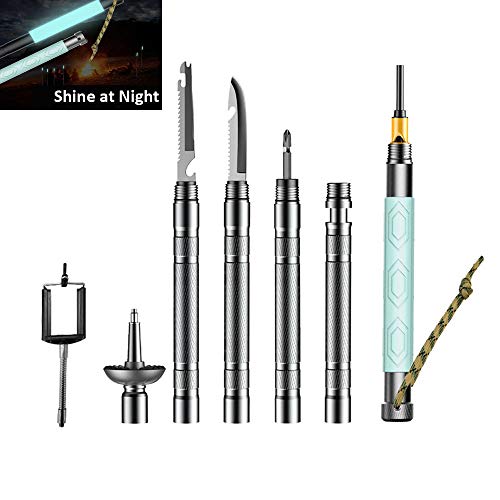 Lizipai Trekking Poles, Collapsible Trekking Pole for Camping, Hiking or Walking Sticks, Multi-Functional with Cellphone Holder, Whistle, Flintstone and Tools, Lightweight Aluminum, Non-Slip Handle - Thumbnail 2