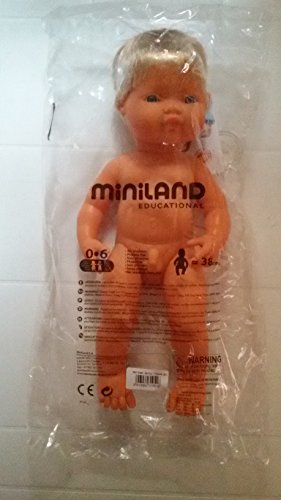 Miniland 15'' Anatomically Correct Baby Doll, Caucasian Boy