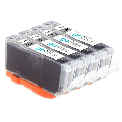 Go Inks C-526GY Ink Cartridges (Grey) to replace Canon CLI-526GY Compatible / non-OEM for PIXMA Printers (4 Pack), High Capacity