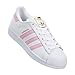 adidas Originals Boys' Superstar Foundation J Sneaker, White/Clear Light Pink Metallic/Gold, 6.5 M US Big Kid