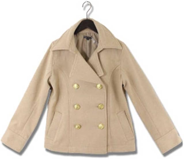 Amazon メルトン金ボタンpコート M ベージュ コート ジャケット 通販