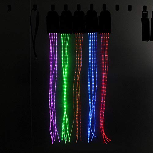 Flytianmy 100CM Horse Tail USB Lights Chargeable LED Horse Harness Equestrian Outdoor Sports The Lights Horse Tail Red - Thumbnail 4
