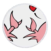 WIEDLKL Thick Round Beach Towel Blanket Cute Crab Couple Hd Wallpaper Print Fringe Beach Mat Tapestry Shawl Circular Microfiber Terry Cloth Tassel Circle Carpet for Women Holiday Camping Yoga