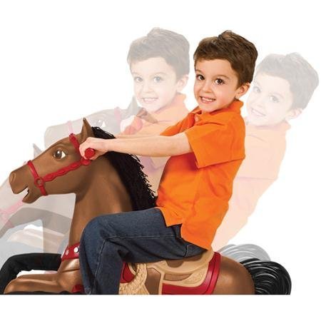 Carrot Activates Chewing Sounds, Blaze Interactive Spring Horse Ride-On, Brown