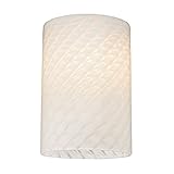 Cylinder White Art Glass Shade - Lipless with 1-5/8-Inch Fitter