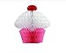 Pink And White Hanging Honeycomb Cupcake Decorations - Pack Of 4 - Hanging Tissue Paper Cupcake Party Decorations. Great For Parties And Birthdays!