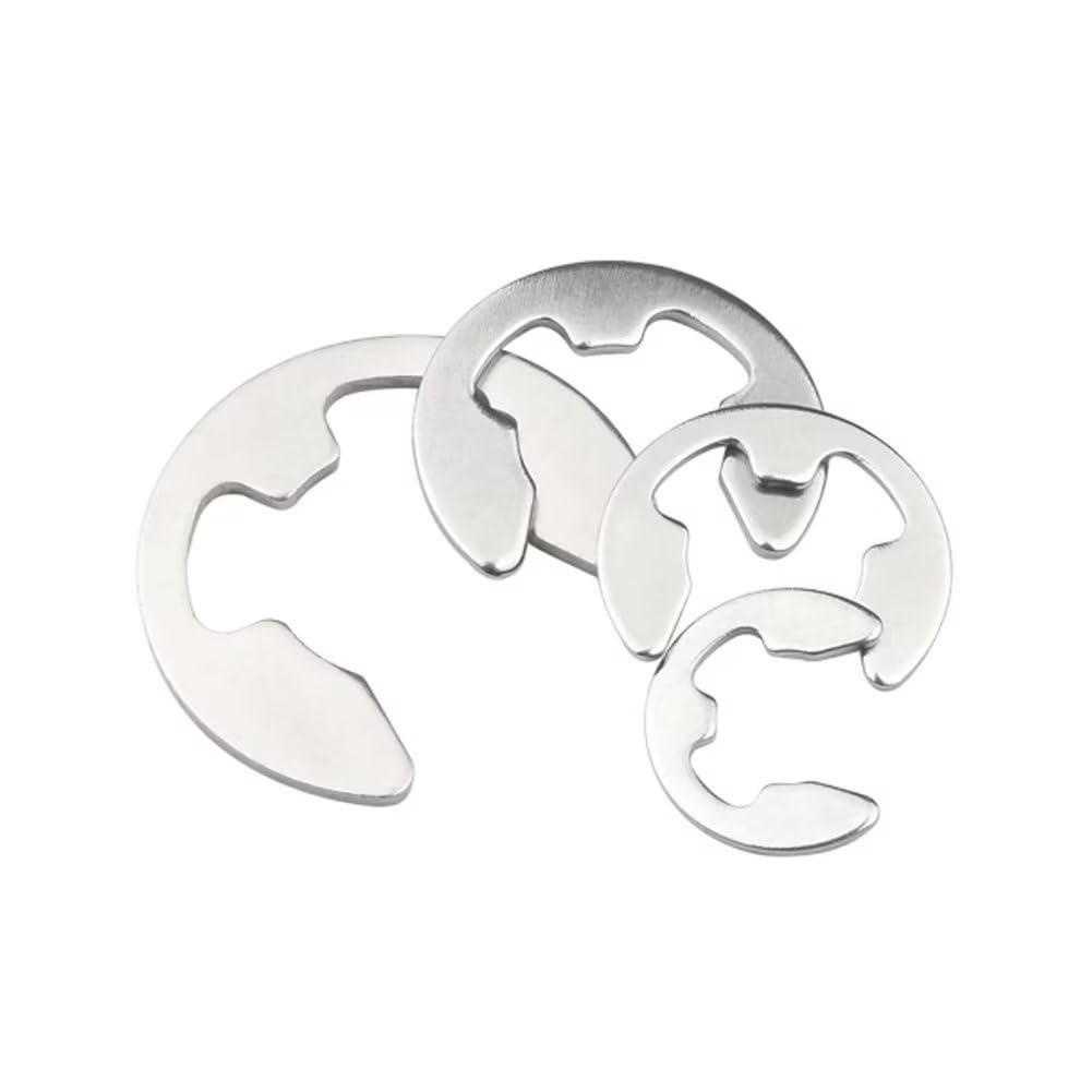 SYDARSYN Stainless Steel E-Clip External Retaining Washers E-Clip Retaining Snap Opening Ring Circlip M5 (200pcs)