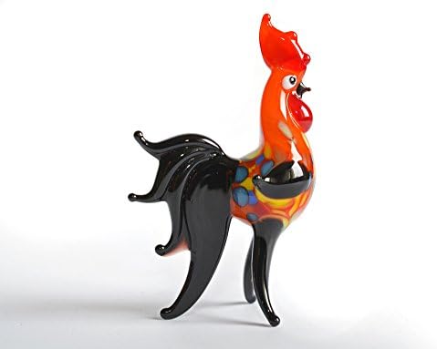 Glass Rooster Figurine Glass Bird Figurine Glass Chicken Figurine Glass Figurine Handmade