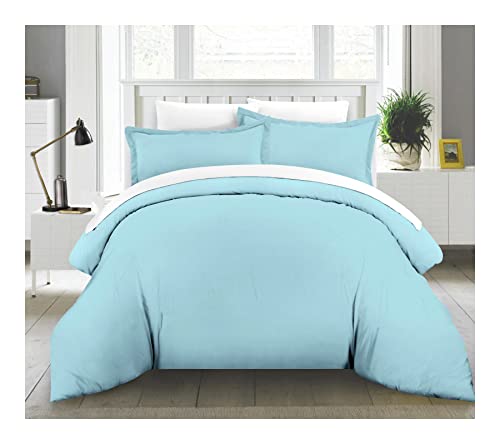 Pointehaven 200 Thread Count Combed Cotton Duvet Set, Twin/Twin XL, Aqua