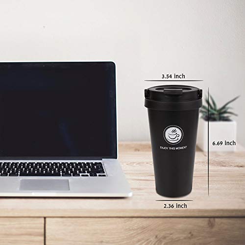 Coffee Travel Mug, Yeslike 17oz Stainless Steel Vacuum Insulated Tumbler with Lid, Coffee Cup Flask for Hot & Cold Drinks - Thumbnail 7