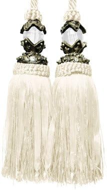 Textiles Plus Aladdin Tassel Curtain Tieback, Ivory
