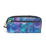 Pencil Case Stylish Print Circle Colorful to Blue