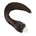 Ugeat 14inch 50s 1g/s Micro Loop Human Hair Extensions Medium/Chocolate Brown Beaded Hair Extensions with Micro Rings Total Weight 50g Remy Micro Ring Hair Extensions