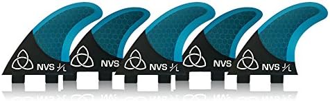 Naked Viking Surf NVS: Medium JL Tri-Quad Surfboard Fins (Set of 5 Fins) FCS and Futures