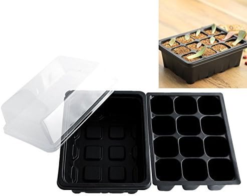Isafish 12 Cells Seedling Starter Trays Plant Seeds Grow Insert Propagation Box Case New