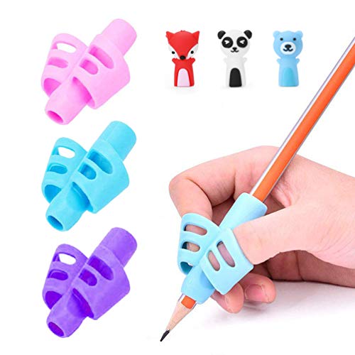 Pencil Grips - BUSHIBU Children Pen Writing Aid Grip Set Posture Correction Tool for Kids Preschoolers Children,Hollow Ventilation (3PCS) - Thumbnail 7