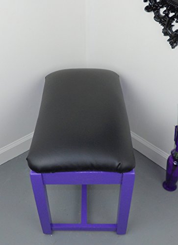 Padded Bench Purple Black Vanity Stool Entryway - Thumbnail 3