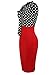LECHEERS Women Sleeveless Bodycon Elegant Formal Business Pencil Dress Red M