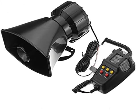 NeDonald 100W Car Warning Alarm 5 Sound Loudly Police Fire Siren Horn PA Speaker with Mic