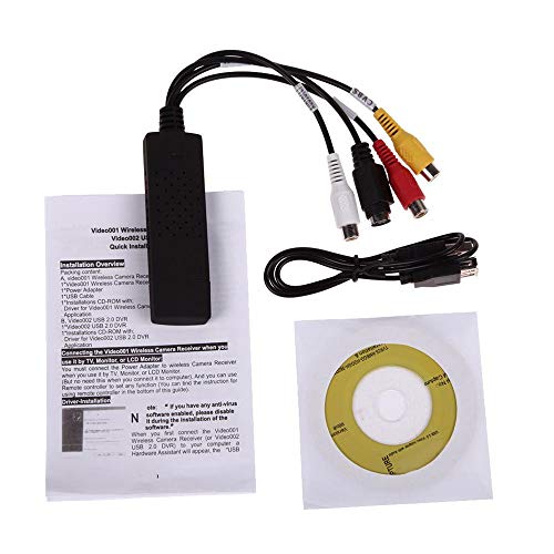USB 2.0 Video Capture Card Converter Audio Video Grabber Adapter TV Tuner for Computer Win XP 7 8 10 NTSC PAL (White)