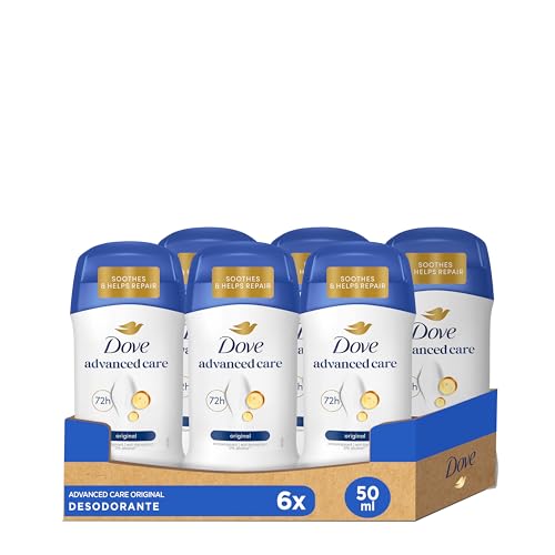 Desodorante en barra antitranspirante original, protección hasta 72 horas, con tecnología pro-ceramida e ingredientes hidratantes, desodorante para hombre y mujer, 6 unidades