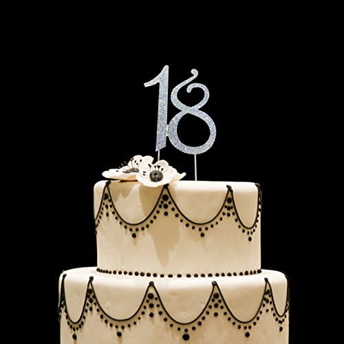 Cake Topper for Birthday And Party, numbernumber 18, made of Rhinestones and alloy metal, Sturdy and shining. (18)