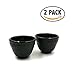 JUEQI 2 Pack Cast Iron Teacup/Tea Cup, 3.5 oz, Matte Black