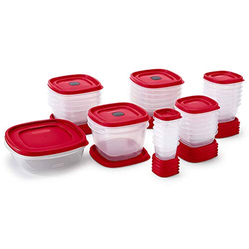 Rubbermaid 60Piece Food Storage Containers with Lids, Salad Dressing
