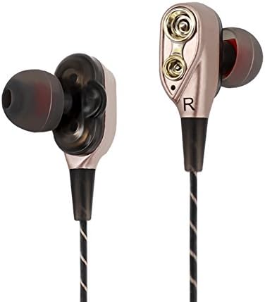 Earphones in Ear, Licwshi Wired Earbuds with Microphone and Remote, Stereo Earphones with Volume Control for iPhone, iPad, Pc, Samsung, Android Smartphones with Portable Case (3.9ft Golden)