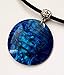 Swimmi Handcrafted Blue Abalone Necklace, Natural Paua Abalone Necklaces for Women Men, Handmade Rainbow Beads Cords Seashell Necklace Jewelry (CA347)
