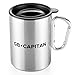 Stainless Steel Camping Mug - Sturdy Stainless Steel Carabiner Cup - Reusable Eco-Friendly Cup for Travel - Portable - Lightweight