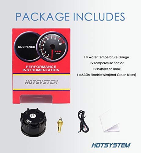 image for HOTSYSTEM Universal Water Temp Gauge Temperature Meter Electronic Blue