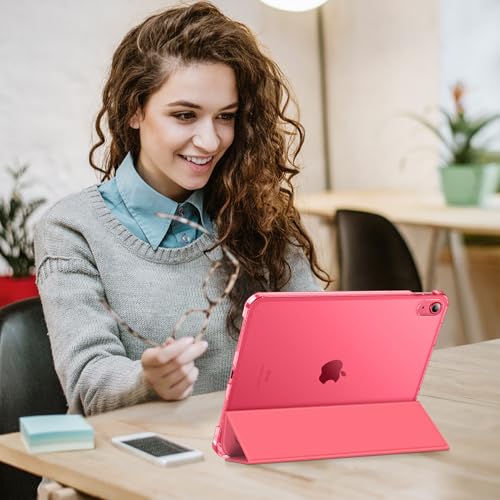 FINTIE Case for iPad (A16) 11th Generation 11 Inch (2025), iPad 10th Generation 10.9 Inch (2022) - Ultra Slim Cover with Matte Back Shell Built-in Pencil Holder, Auto Wake Sleep, Pink