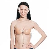Self Adhesive Strapless Comfortable Bra, Silicone Invisible Nude Backless Light Push Up Bra Comfy Vicky (C Cup)