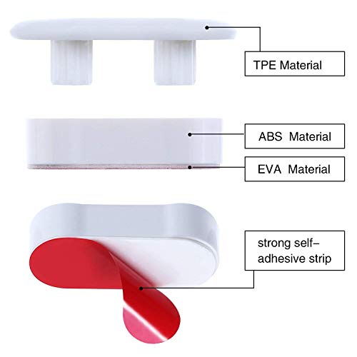 Toilet Seat Bumpers, 4 Pack White Toilet Seat Toilet Seat Bumpers Safe Replacement Bumper with Strong Adhesive for Home and Hotel