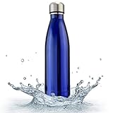 OUTERDO Double Wall Vacuum Insulated Water Bottle 17oz Stainless Steel BPA Free Long Neck and Bullet Shape Water Bottle Keeps Your Drink Hot & Cold Ideal for Outdoor Sports Camping Hiking Cycling