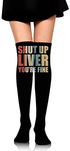 Women's Knee High Compression Thigh High Socks Shut Up Liver You're Fine For Football Sport Long Stockings