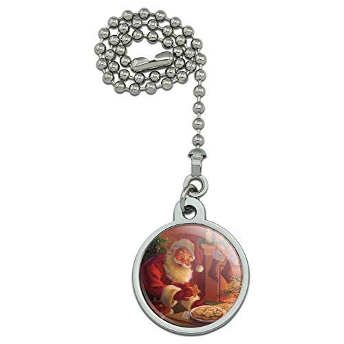 GRAPHICS & MORE Christmas Holiday Santa Milk and Cookies Ceiling Fan and Light Pull Chain