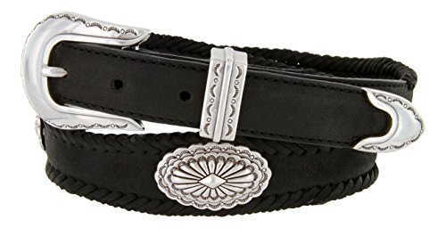 Arizona Southwestern Conchos Western Leather Scalloped Belt Black 54