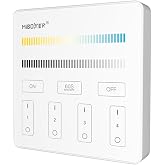 LGIDTECH B2 4-Zone Wall-Mounted Touch Screen Panel Controller,Powered by DC 3V 2*AAA Batteries(Excluded),Only Work with WW/CW Series LED Bulb,Downlight,Controller