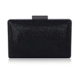 Damara Womens Sparkling Metal Lock Clutch Evening Bag