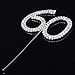 60th Anniversary Birthday Party Cake Topper with Rhinestone Silver