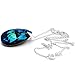 ROYAL CRYSTALS Luxe Blue Green 925 Sterling Silver Made with Imitation of Crystals Teardrop Pendant Necklace for Women,18
