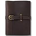 Ancicraft Leather Refillable Journal for Men Women A5 Binder Diary Planner Agenda 6-ring with Vintage Buckle Lined Craft Paper (Dark brown with buckle A5)