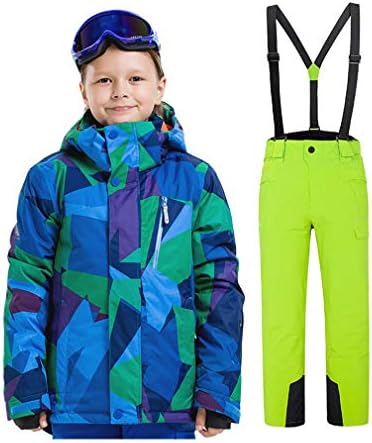 FMDD Kids Hooded Thicken ski snow suit Outdoor Ski Sports 2Pcs Ski Suits
