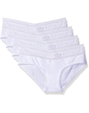 Women's 4 Pack Lace Cotton Hipster Panty