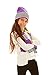 S.W.A.K Girls Knit Hat, Scarf And Gloves Set - Purple/Yellow Combo