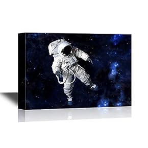 American Astronaut Wearing Pressure Suit Against a Space Background USA